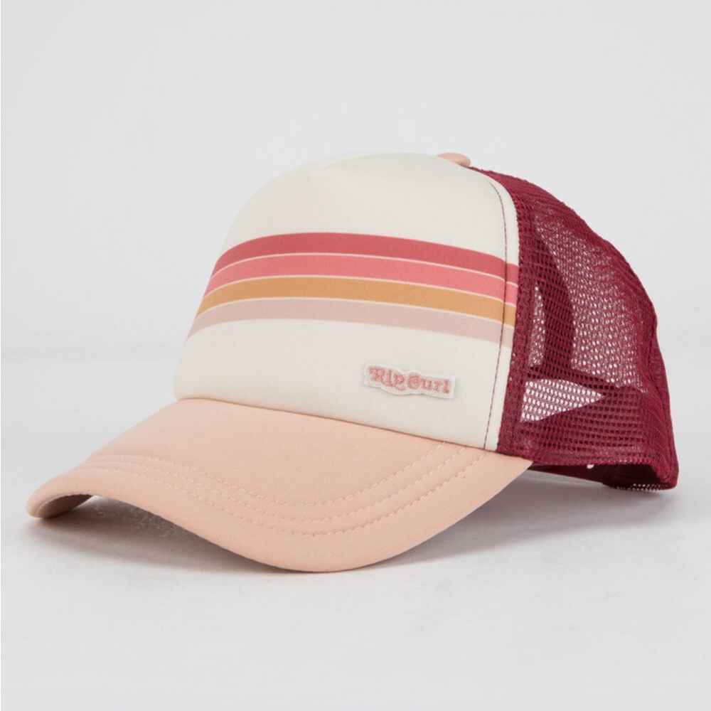 Rip Curl Sunshine Stripe Trucker Hat Snapback Foam Mesh Back Surf Flaw
